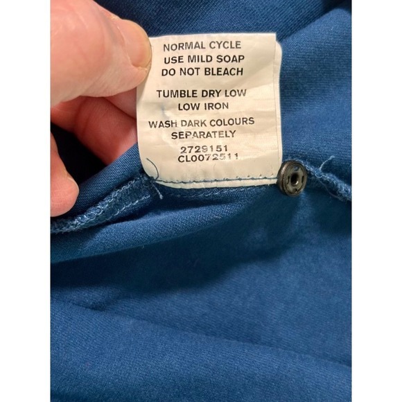 eShakti Blue Empire Waist V-Neck Dress 22W Modest Office Capsule Pockets - Picture 6 of 15